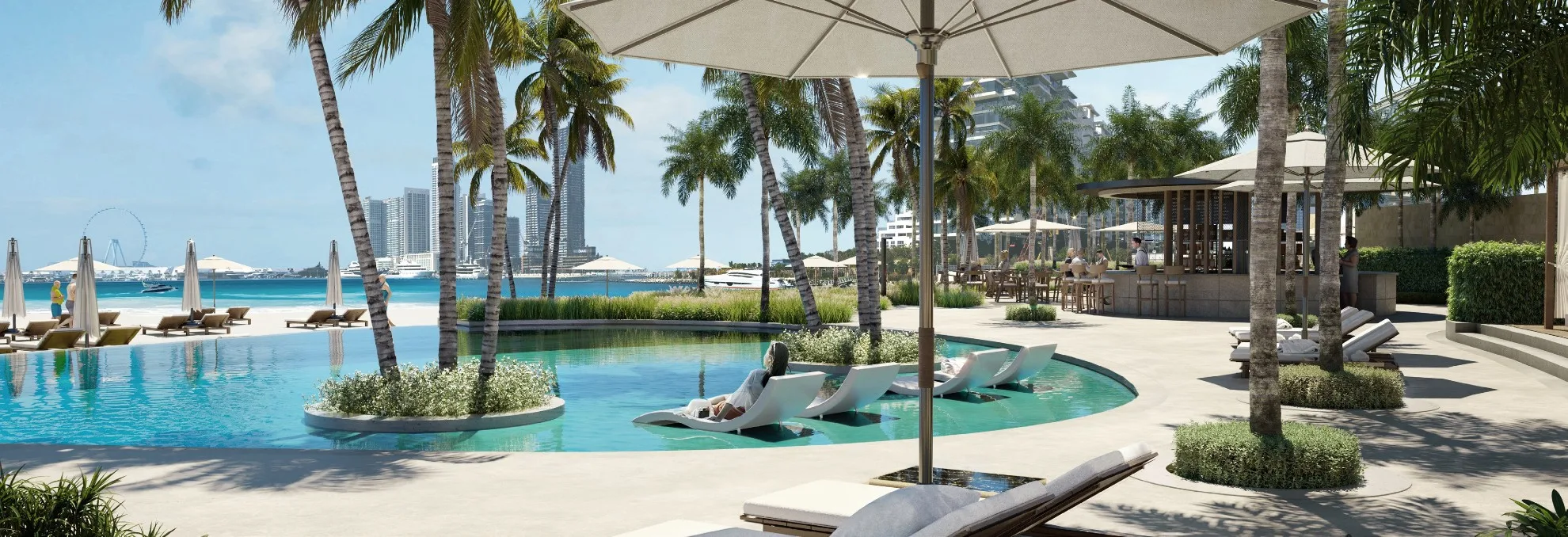 Swimmable lagoons at Lunaya